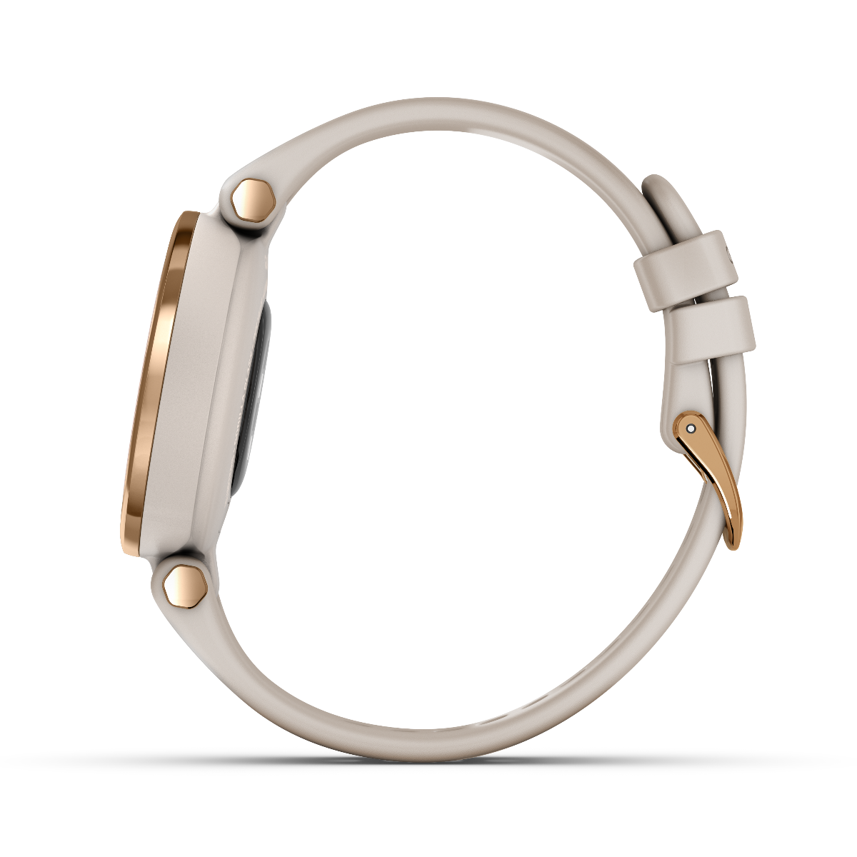 Garmin Lily - Sport Edition, Cream Gold Bezel w/ White Case and Silicone Band (010-02384-01) by Garmin