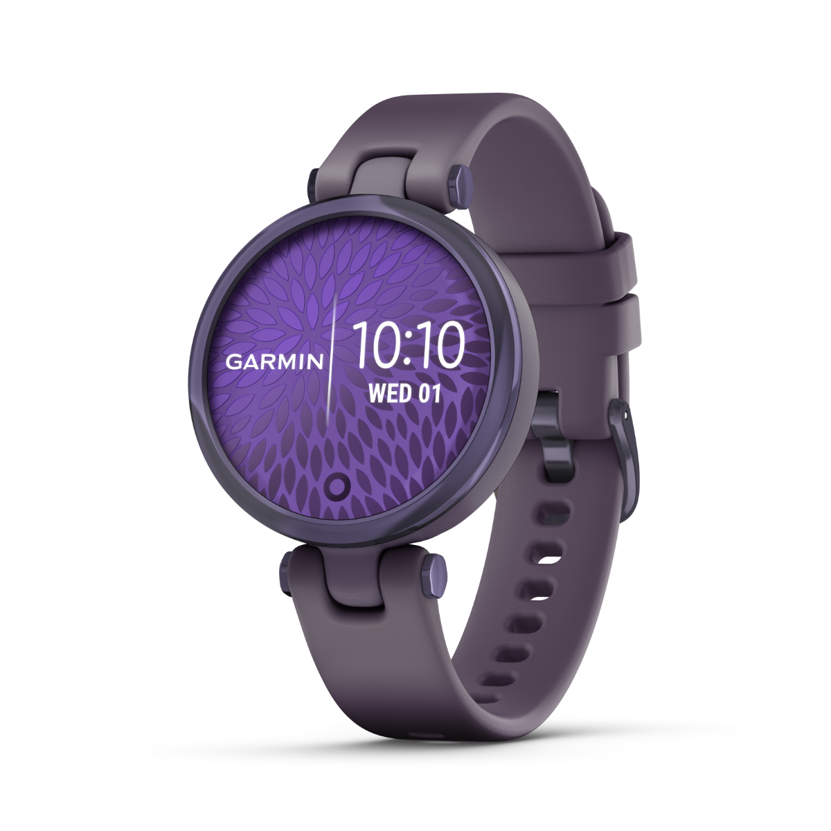 Garmin Lily Sport Edition smartwatch, Midnight Orchid bezel with Deep Orchid silicone band (010-02384-02)