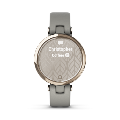 Garmin Lily Classic Edition, Cream Gold Bezel with Braloba Gray Case and Italian Leather Band (010-02384-A2) by Garmin