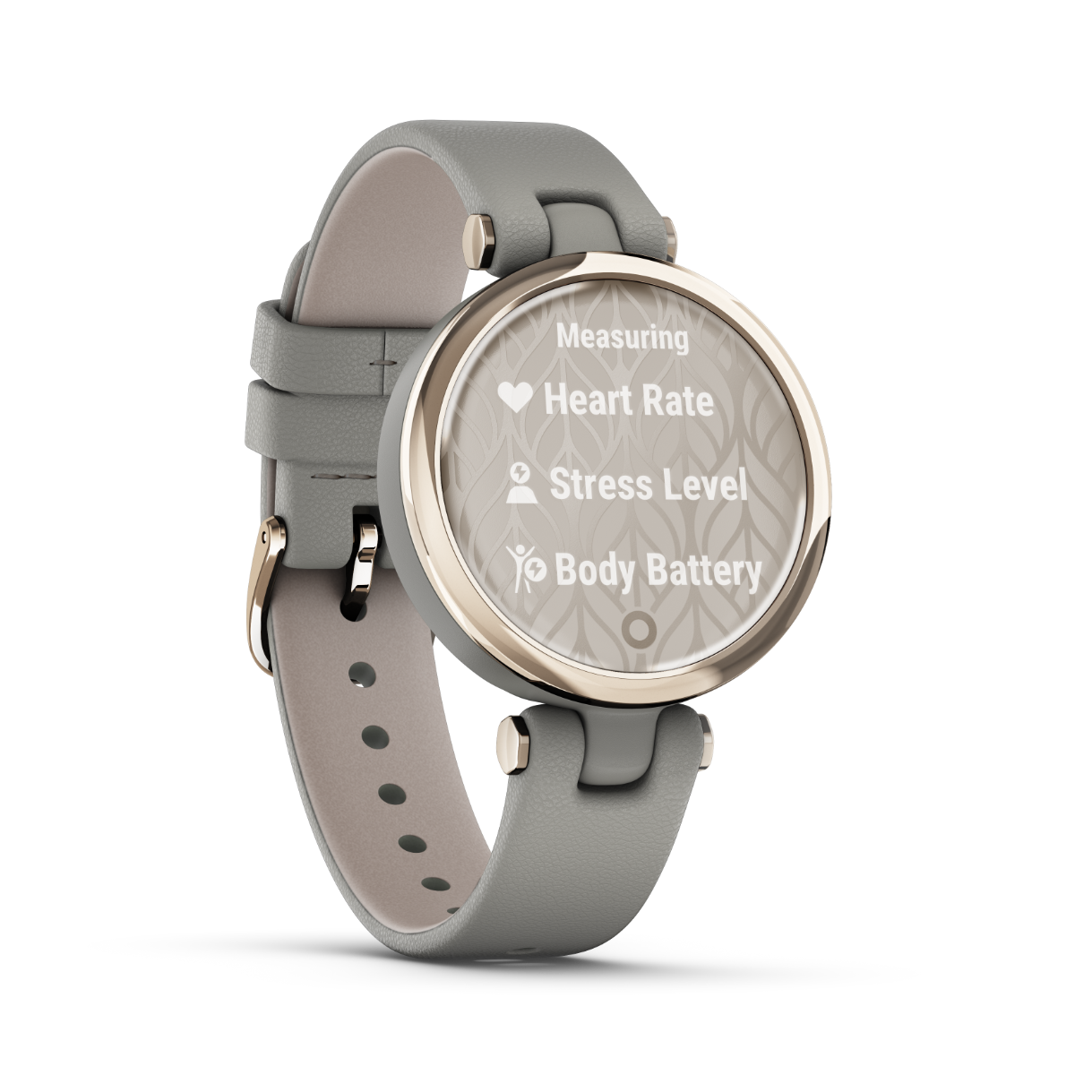 Garmin Lily Classic Edition, Cream Gold Bezel with Braloba Gray Case and Italian Leather Band (010-02384-A2) by Garmin