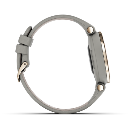 Garmin Lily Classic Edition, Cream Gold Bezel with Braloba Gray Case and Italian Leather Band (010-02384-A2) by Garmin