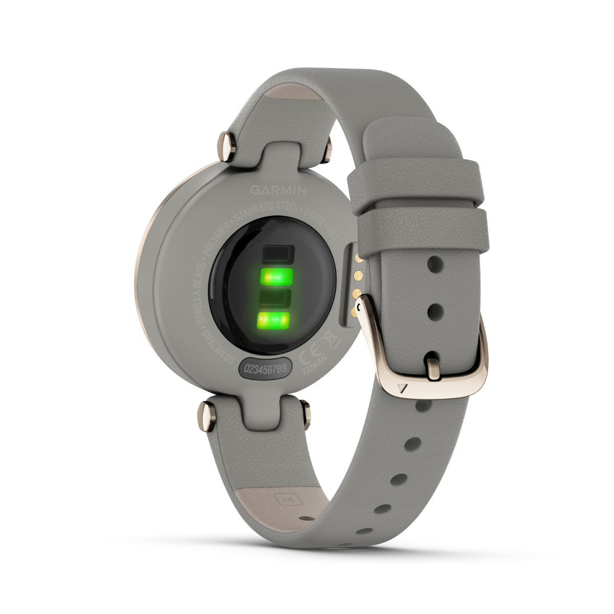 Garmin Lily Classic Edition, Cream Gold Bezel with Braloba Gray Case and Italian Leather Band (010-02384-A2) by Garmin