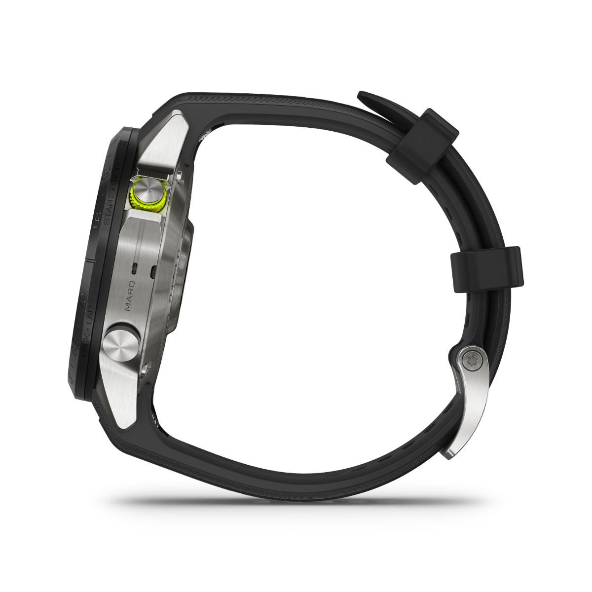 Garmin MARQ Athlete Gen 2 smartwatch, stainless steel case with black silicone strap