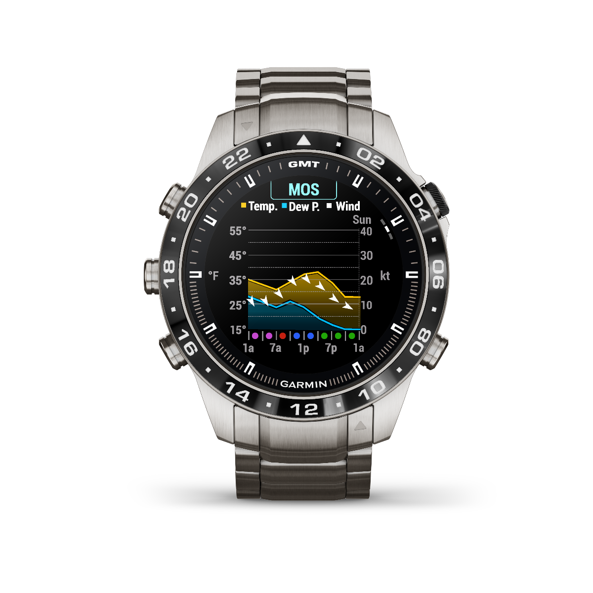 Garmin Marq Aviator Gen 2 stainless steel luxury smart watch with black bezel