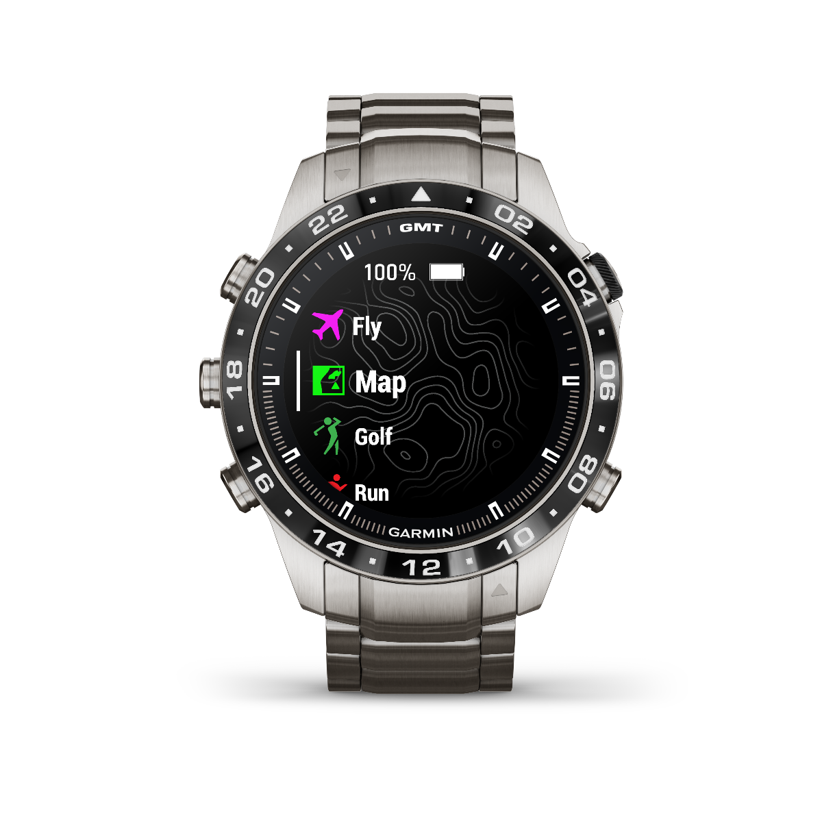 Garmin Marq Aviator Gen 2 smartwatch with stainless steel case and bracelet