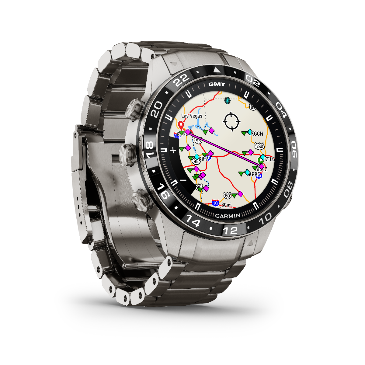 Garmin Marq Aviator Gen 2 stainless steel luxury tool watch with map display