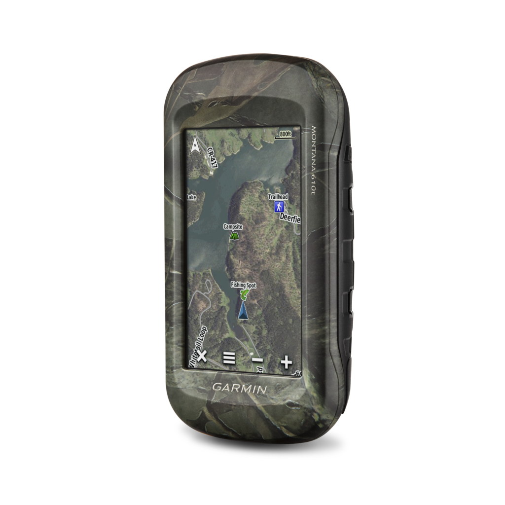Garmin Montana 610t Camo handheld GPS with touchscreen and TOPO maps