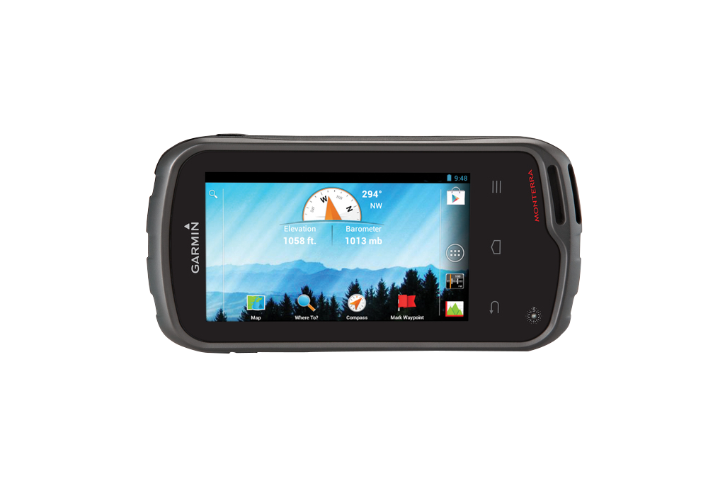 Garmin Monterra handheld GPS with touchscreen, outdoor/trail navigation, TOPO maps, Garmin Certified Refurbished