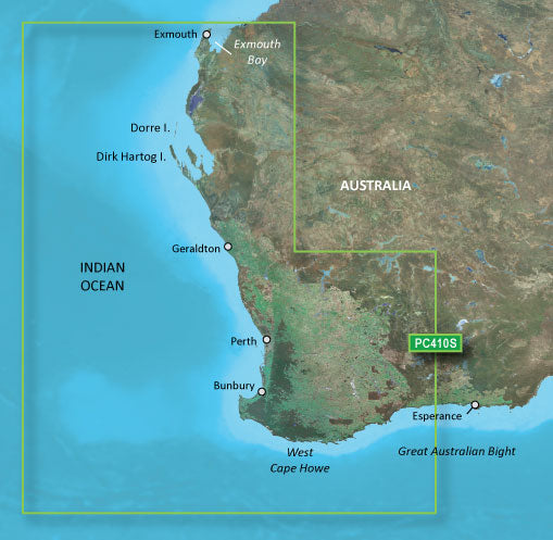 Garmin VPC410S BlueChart g3 Vision coastal charts map card for Esperance to Exmouth Bay