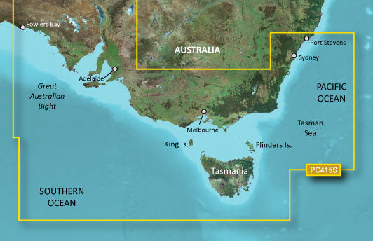 Garmin BlueChart g3 coastal map card for Port Stephens to Fowlers Bay, Australia (HXPC415S) microSD/SD