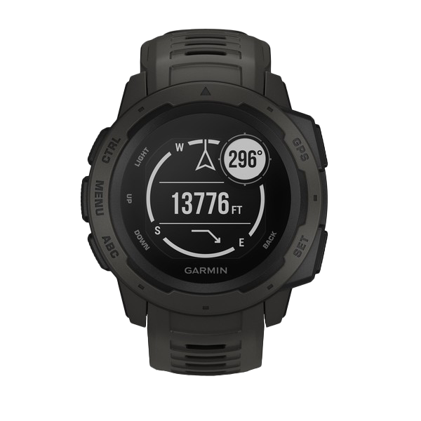 Garmin Instinct Graphite GPS watch, certified refurbished
