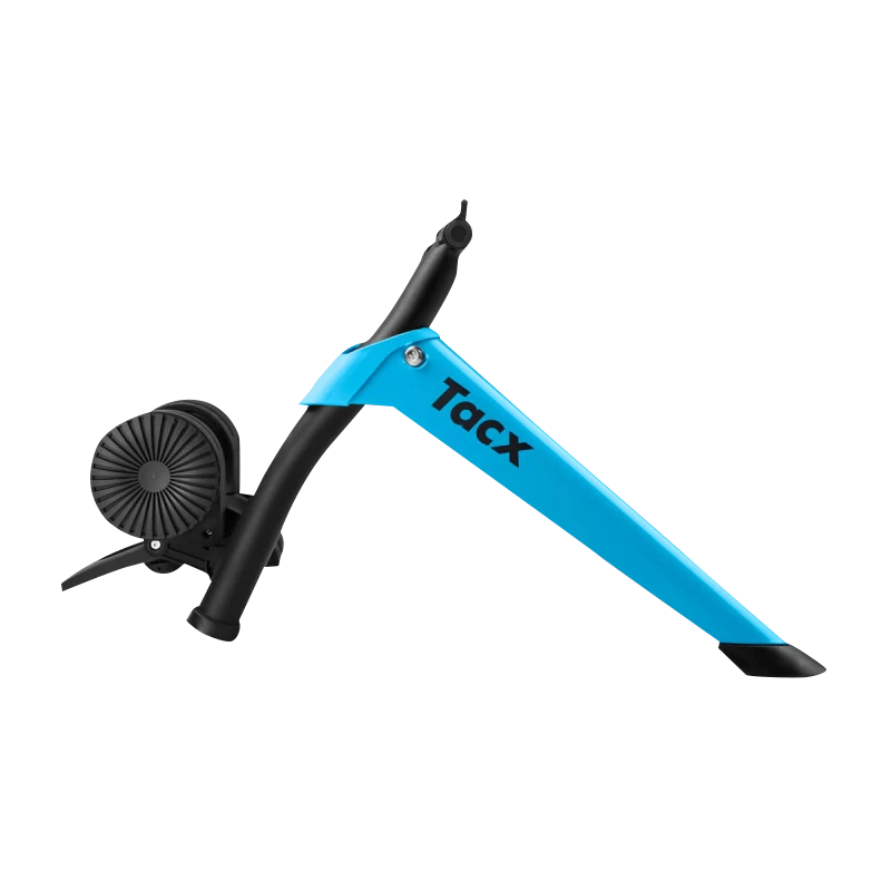Garmin Tacx Boost bicycle trainer in blue with black resistance unit