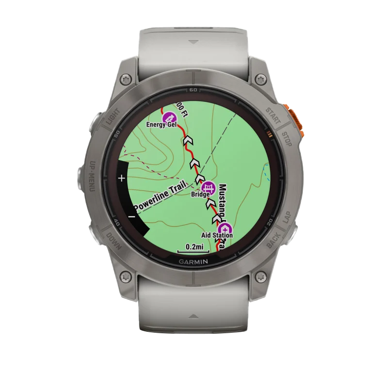 Garmin Fenix 7X Pro Sapphire Solar Edition Titanium with Fog Gray/Ember Orange Band (010-02778-14) by Garmin