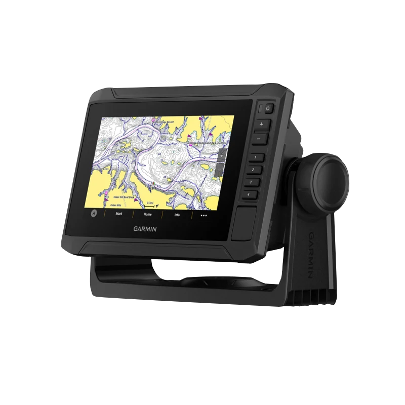 Garmin ECHOMAP UHD2 6-inch sv marine chartplotter, black, with GT54UHD-TM transducer and Navionics mapping.