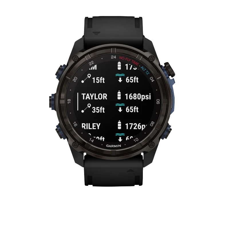 Garmin Descent Mk3i, 51 mm Carbon Gray DLC Titanium with Black Silicone Band and Descent T2 Transceiver by Garmin
