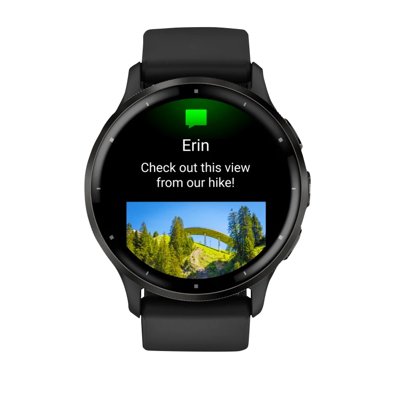 Garmin Venu 3 smartwatch, 45 mm slate stainless steel bezel with black silicone band