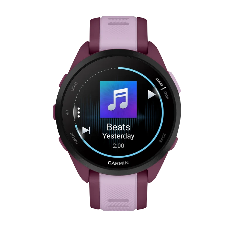 Garmin Forerunner 165 Music Berry/Lilac smart watch with pink-lilac band