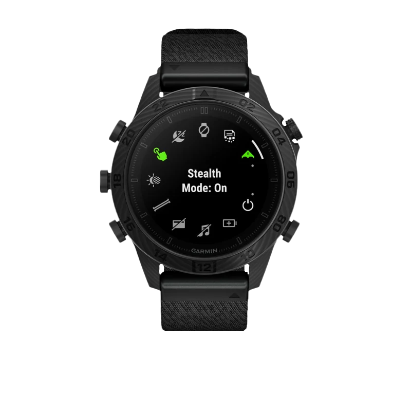 Garmin MARQ Commander Gen 2 Carbon Edition smartwatch with a black strap