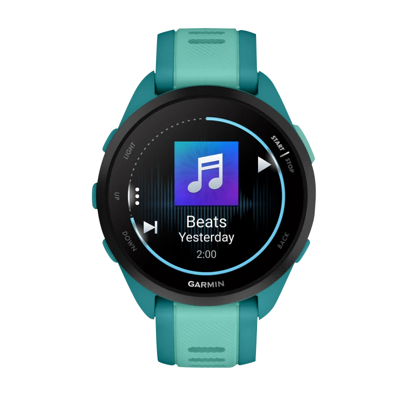 Garmin Forerunner 165 Music smartwatch with turquoise/aqua band