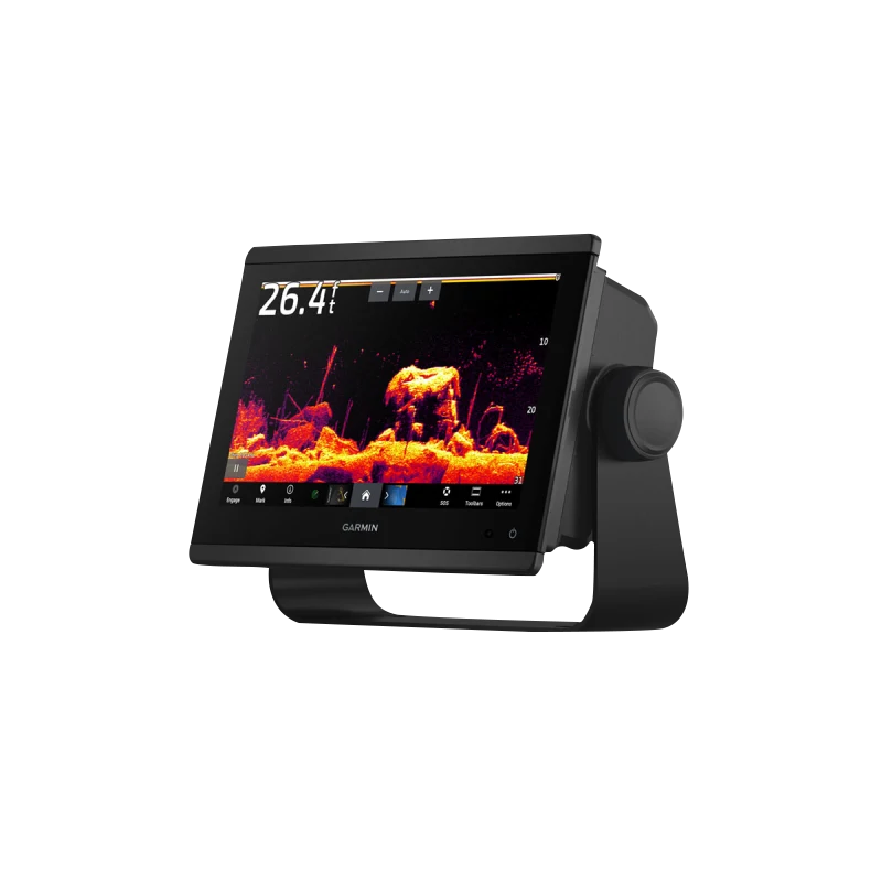 Garmin GPSMAP 943xsv marine chartplotter with SideVü, ClearVü, CHIRP sonar and mapping in black housing