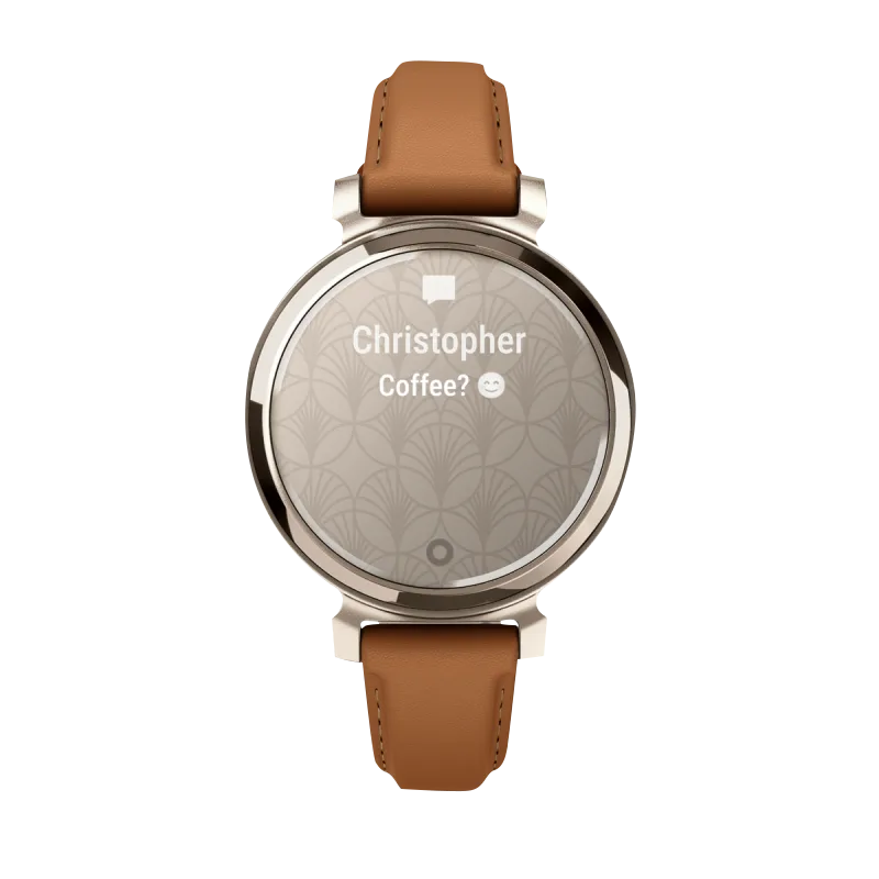 Garmin Lily 2 Classic, Cream Gold with Tan Leather Band (Garmin Certified Refurbished) by Garmin