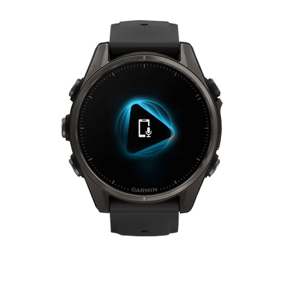 Garmin Fenix 8, AMOLED 43mm, Sapphire Carbon Gray DLC Titanium with Black/Pebble Gray Silicone Band (010-02903-20) by Garmin