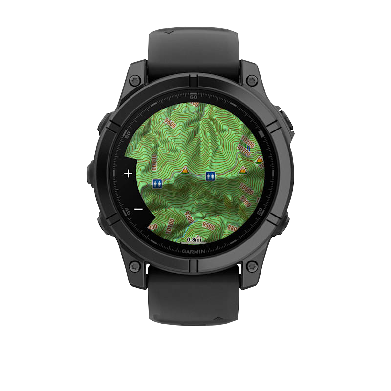 Garmin Fenix E, 47 mm AMOLED, Slate Gray Steel with Black Silicone Band (010-03025-03) by Garmin