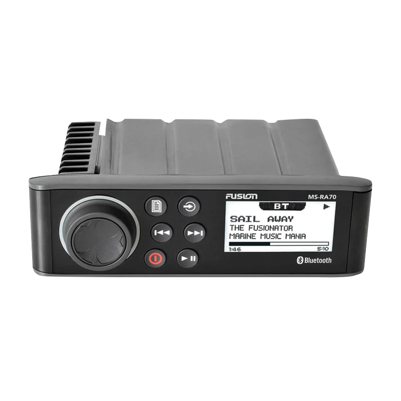 Garmin Fusion MS-RA70 marine stereo with Bluetooth, black front panel