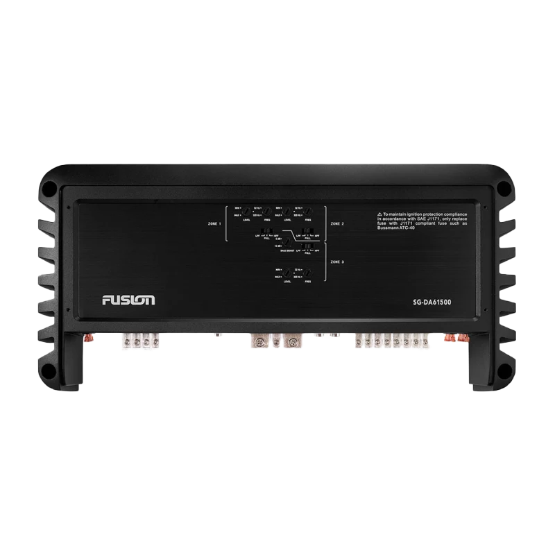 Garmin Fusion Signature Series marine amplifier, 6-channel 1500W, black enclosure, model 010-02161-00