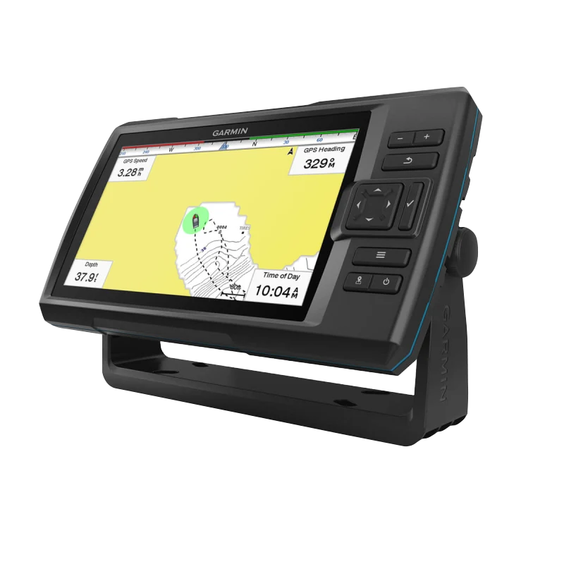 STRIKER Vivid 9sv Garmin fish finder with GT52HW-TM transducer, black with blue trim