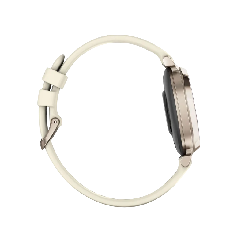 Garmin Lily 2 smartwatch, cream gold with coconut silicone band, refurbished