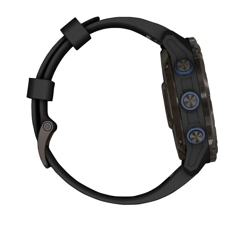 Garmin Descent Mk3i, 51 mm Carbon Gray DLC Titanium with Black Silicone Band and Descent T2 Transceiver by Garmin