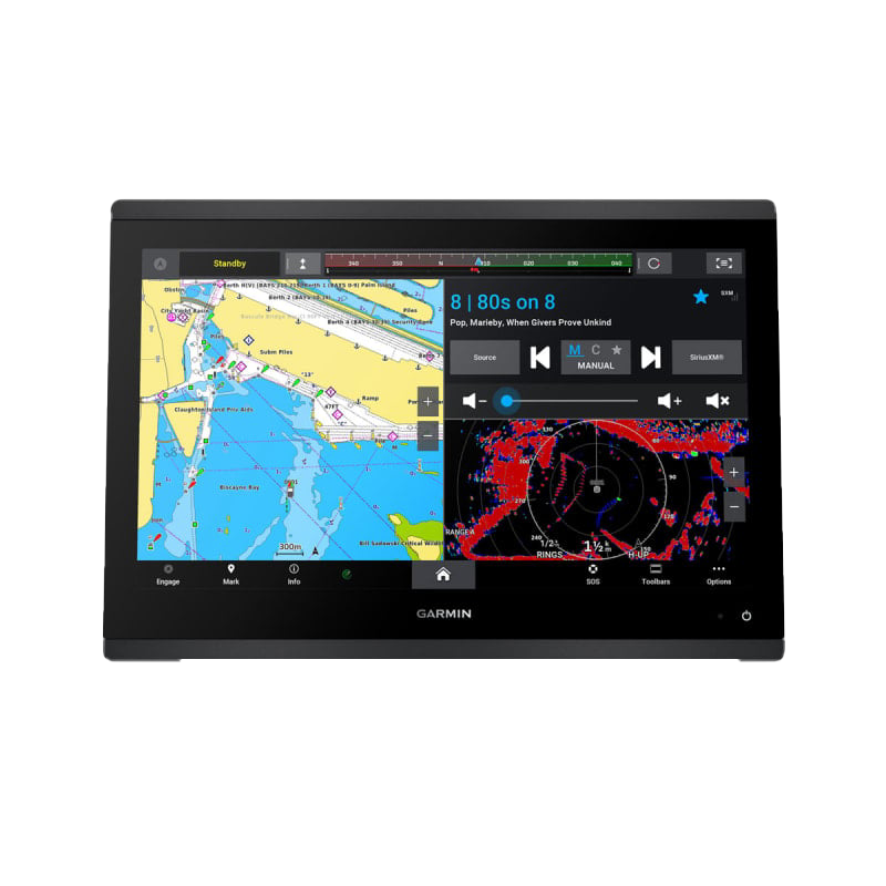 Garmin GPSMAP 1623 marine chartplotter, non-sonar with Worldwide Basemap, black display.