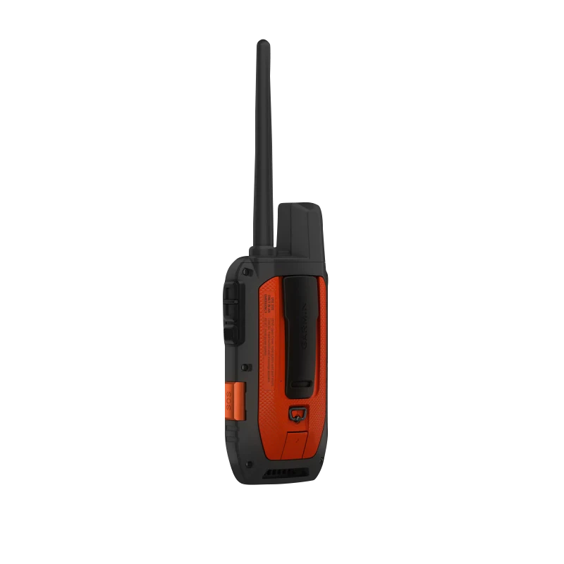 Garmin Alpha 300i handheld GPS for hunting dogs with orange casing and long black antenna