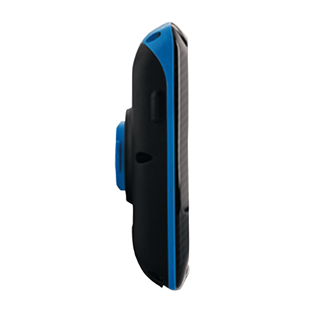 Garmin Edge 800 cycling computer blue and black side view