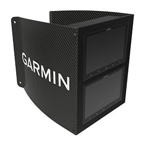 Garmin carbon fiber mast bracket, 2 units, black finish for fish finder mounts