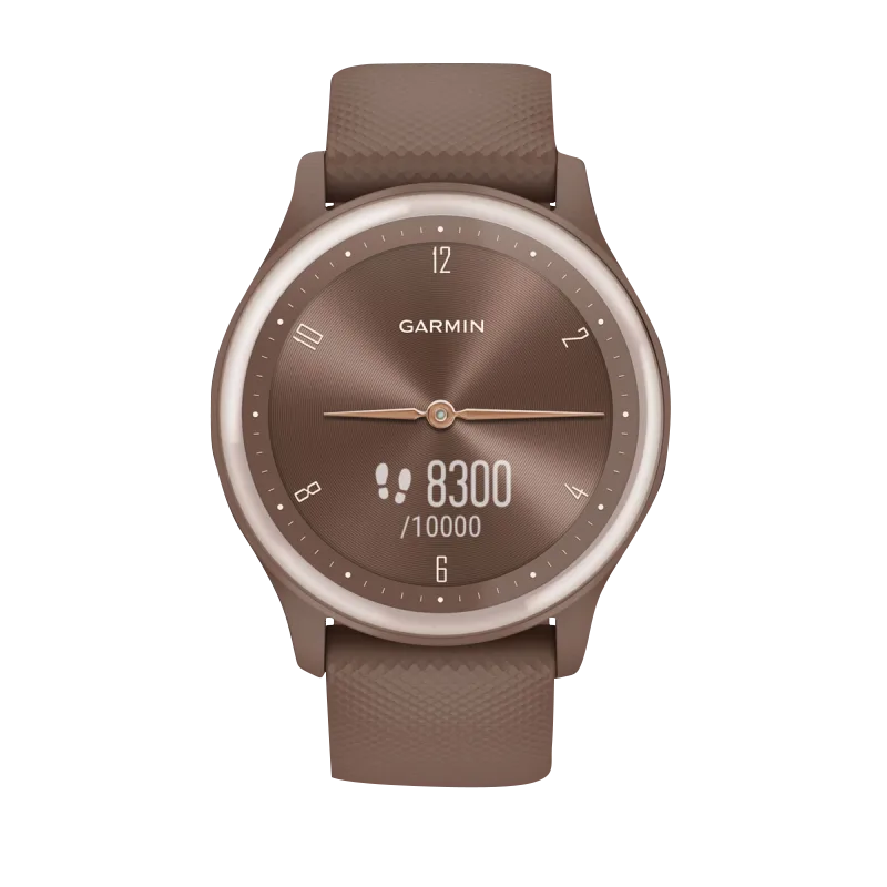 Garmin Vívomove Sport, Cocoa w/ Peach Gold Accents (Garmin Certified Refurbished) by Garmin