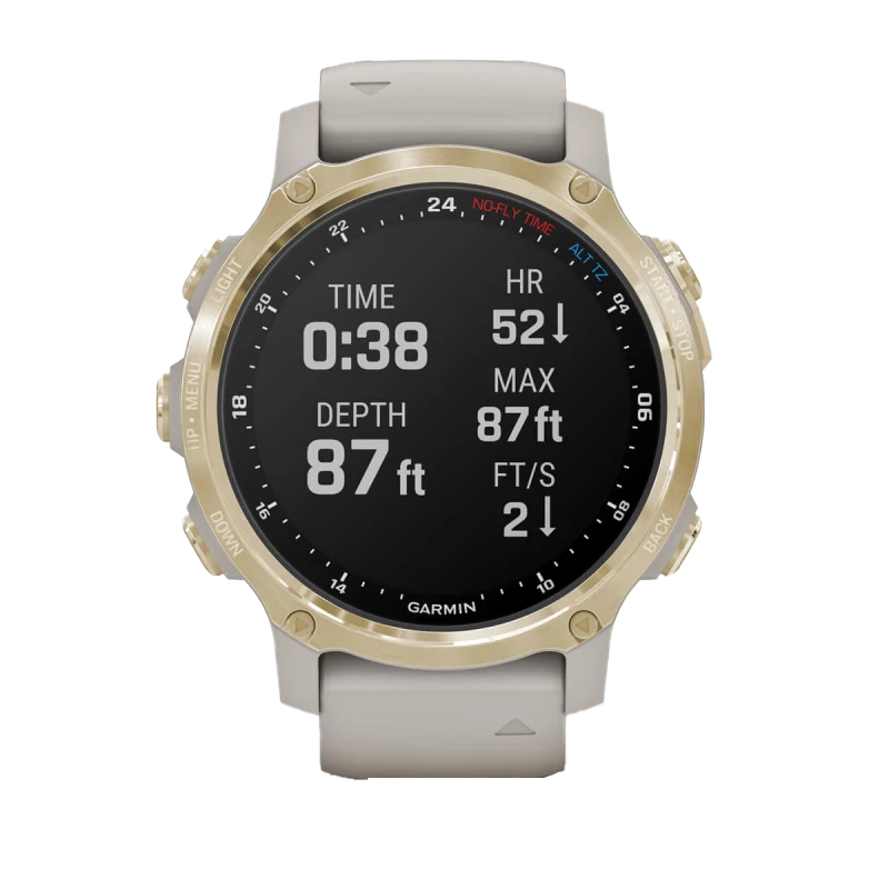Garmin Descent Mk2S Light Gold with Light Sand Silicone Band (Garmin Certified Refurbished) by Garmin