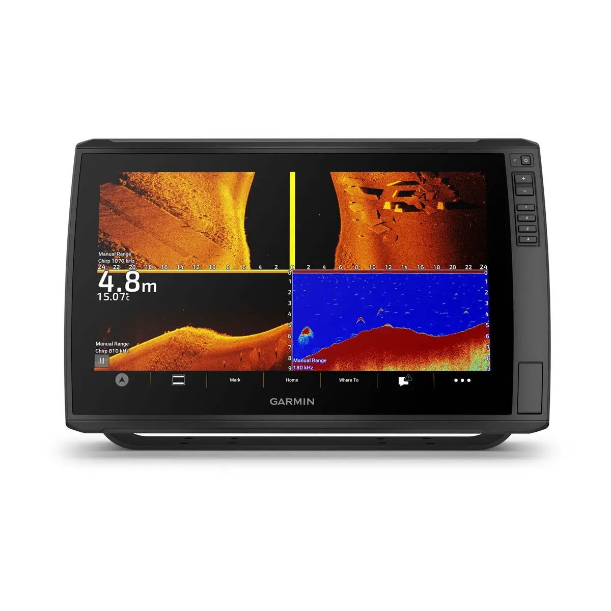 Garmin ECHOMAP Ultra 2 16-inch marine chartplotter with GT56UHD-TM transducer, black bezel