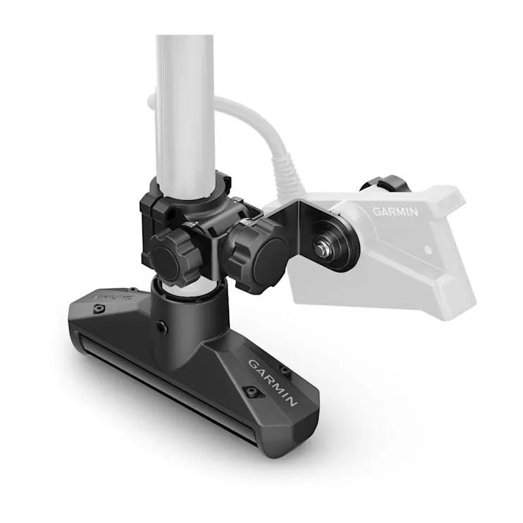 Garmin GT360UHD transducer on spy-pole mount; marine GPS accessory