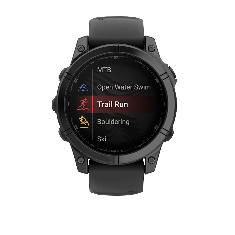 Garmin Fenix E, 47 mm AMOLED, Slate Gray Steel with Black Silicone Band (010-03025-03) by Garmin