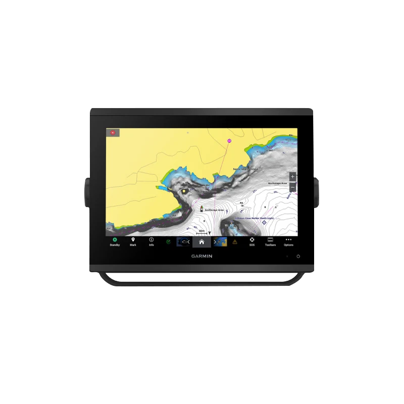 Garmin GPSMAP 1223xsv marine chartplotter with GMR 18 HD3 radar, black bezel display