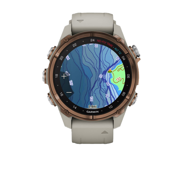Garmin Descent Mk3i dive computer watch, 43mm Bronze PVD Titanium bezel, French Gray silicone band
