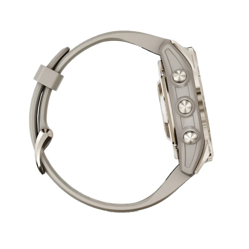 Garmin Fenix 7S Pro Sapphire Solar smartwatch, soft-gold case with light-sand band, refurbished
