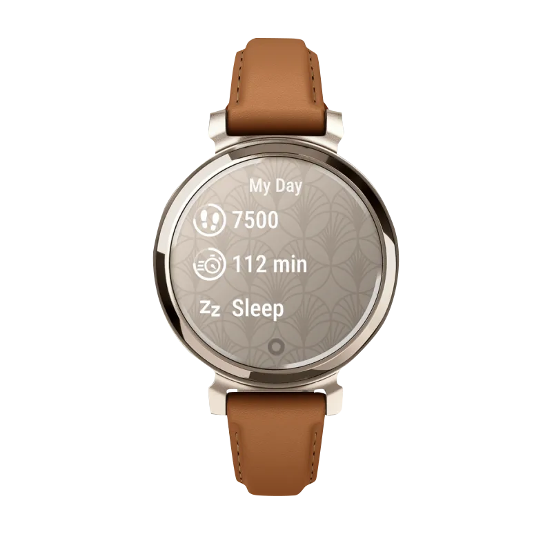 Garmin Lily 2 Classic, Cream Gold with Tan Leather Band (Garmin Certified Refurbished) by Garmin