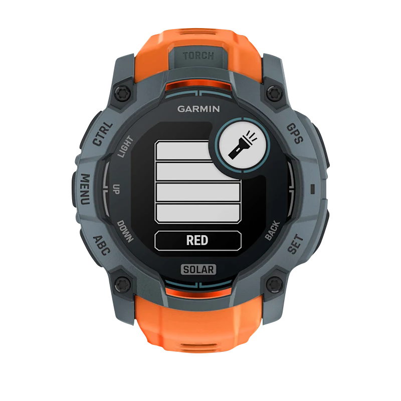Garmin Instinct 3 Solar smart watch, Twilight 50mm with orange Solstice band