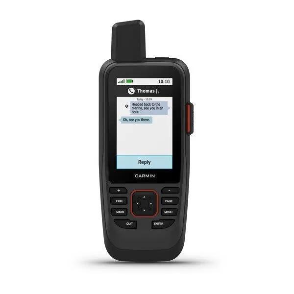 Garmin GPSMAP 86sci marine handheld with black body and red side button