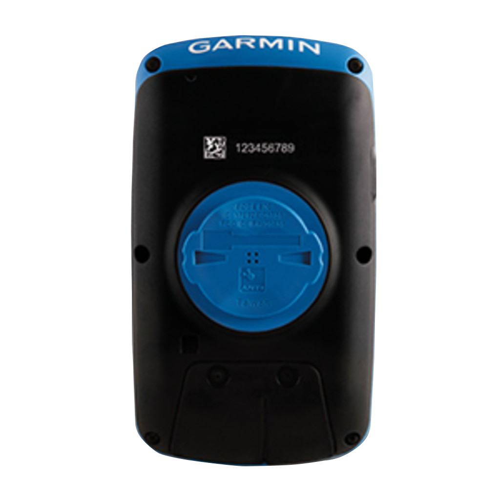 Garmin Edge 800 bicycle computer, black body with blue top accent, Garmin Certified Refurbished