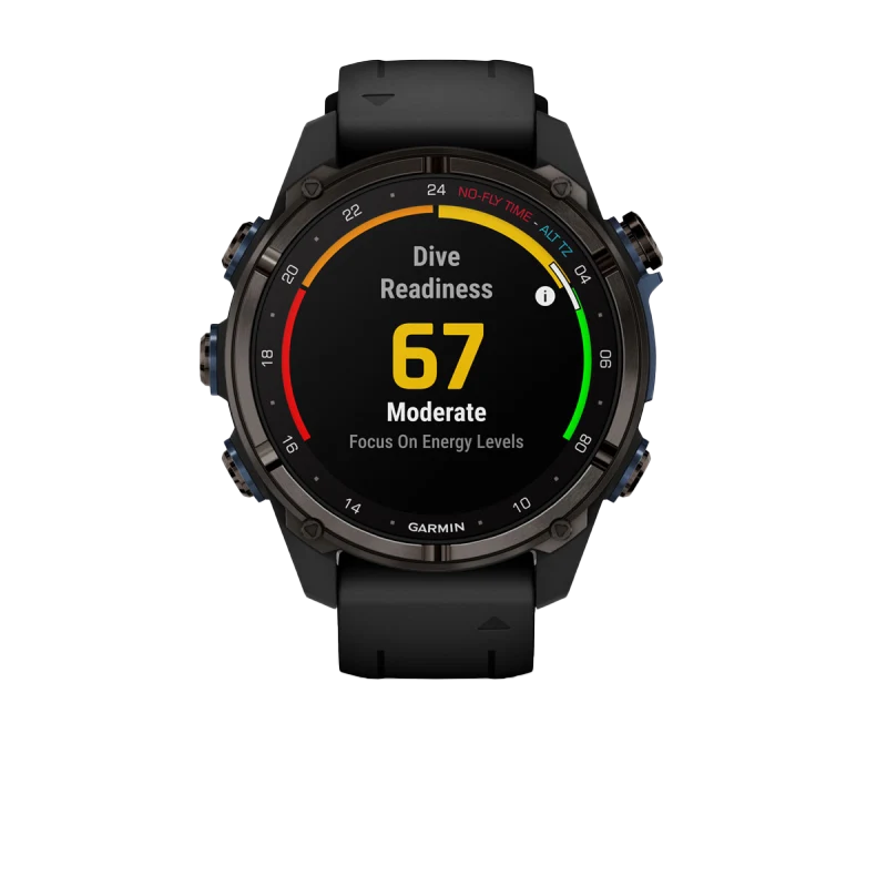 Garmin Descent Mk3i dive computer, 43 mm carbon gray DLC titanium with black silicone band