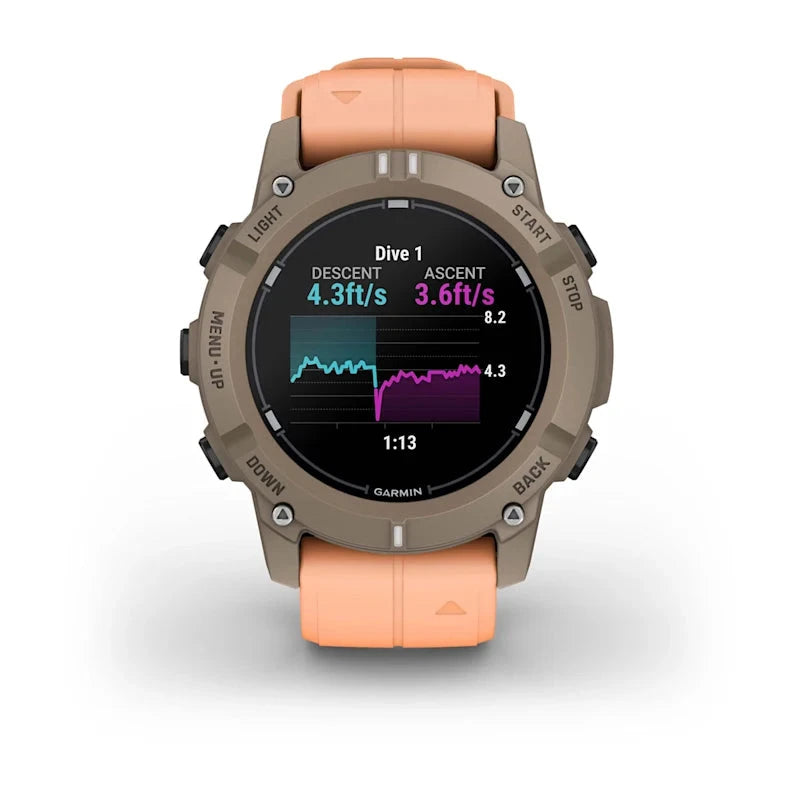Garmin Descent G2 AMOLED Dive Watch Paloma with Shell Pink Band, 010-02986-01